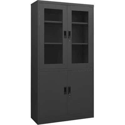 armoire de bureau vidaXL Acier Anthracite Rangement de dossiers Verrou - Publicité armoire de bureau vidaXL Acier Anthracite Rangement de dossiers Verrou - Publicité