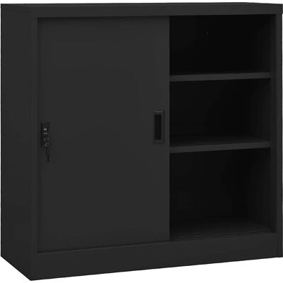 vidaXL Stål Kontor Skab med Skydedør - 90x40x90cm vidaXL Stål Kontor Skab med Skydedør - 90x40x90cm