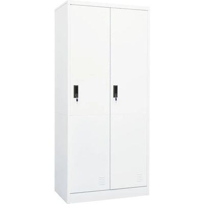 Armoire en acier blanc vidaXL - 80x50x180 cm - Rangement chambre - Publicité Armoire en acier blanc vidaXL - 80x50x180 cm - Rangement chambre - Publicité