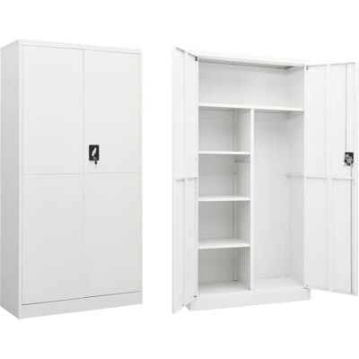 Armoire Casier en Acier Blanc vidaXL Rangement Bureau Garde-robe - Publicité Armoire Casier en Acier Blanc vidaXL Rangement Bureau Garde-robe - Publicité