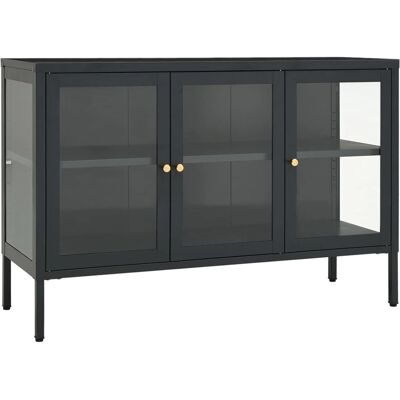 vidaXL 336069 Stahlglas Sideboard - Antrazit vidaXL 336069 Stahlglas Sideboard - Antrazit
