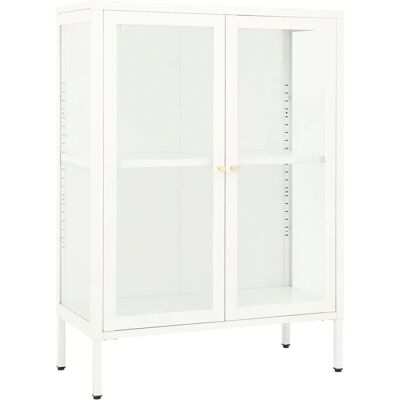 vidaXL 336071 Buffet Blanc en Acier et Verre - Buffet - Publicité vidaXL 336071 Buffet Blanc en Acier et Verre - Buffet - Publicité
