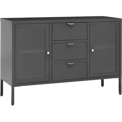 vidaXL 336078 Anthrazit Stahl und Sicherheitsglas Wohnzimmer Sideboard vidaXL 336078 Anthrazit Stahl und Sicherheitsglas Wohnzimmer Sideboard