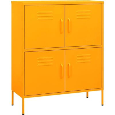 vidaXL Opbergkast Mosterdgeel Stalen Huis Sideboard - Storage Cabinet vidaXL Opbergkast Mosterdgeel Stalen Huis Sideboard - Storage Cabinet