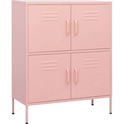 armario de almacenamiento rosa de acero vidaXL - Mueble para sala armario de almacenamiento rosa de acero vidaXL - Mueble para sala