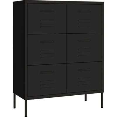 vidaXL Schubladenschrank Schwarz Stahl - Aufbewahrungsmöbel vidaXL Schubladenschrank Schwarz Stahl - Aufbewahrungsmöbel