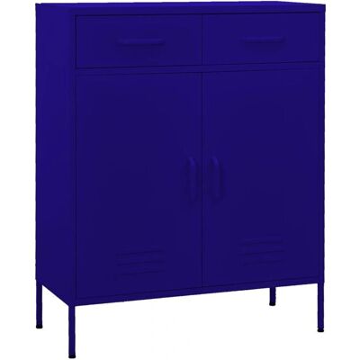 vidaXL Aufbewahrungsschrank Marineblau Stahl - 80x35x101.5 cm vidaXL Aufbewahrungsschrank Marineblau Stahl - 80x35x101.5 cm
