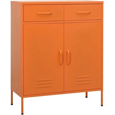 Armario de almacenamiento naranja de acero vidaXL - Moderno para salón Armario de almacenamiento naranja de acero vidaXL - Moderno para salón