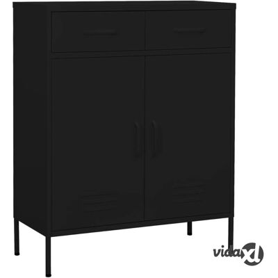 Armoire en acier noir vidaXL - Style industriel moderne - Publicité Armoire en acier noir vidaXL - Style industriel moderne - Publicité