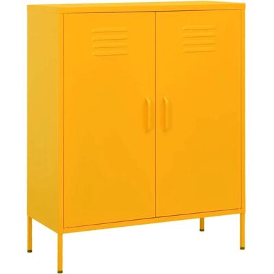 vidaXL Säilytyskaappi Sinappin keltainen teräs Kotikäyttöön - Storage Cabinet vidaXL Säilytyskaappi Sinappin keltainen teräs Kotikäyttöön - Storage Cabinet