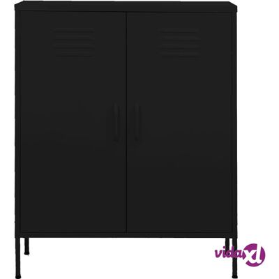 Armoire de rangement en acier noir vidaXL - 80x35x101.5 cm - Salon - Publicité Armoire de rangement en acier noir vidaXL - 80x35x101.5 cm - Salon - Publicité
