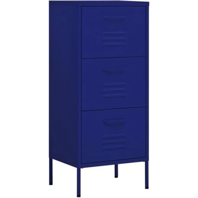 vidaXL Stauraumschrank Marineblau Stahl - Platzsparender Schrank vidaXL Stauraumschrank Marineblau Stahl - Platzsparender Schrank