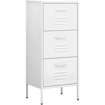 Gabinete de almacenamiento de acero blanco vidaXL - Muebles de interior - Aparador - Diseño moderno Gabinete de almacenamiento de acero blanco vidaXL - Muebles de interior - Aparador - Diseño moderno