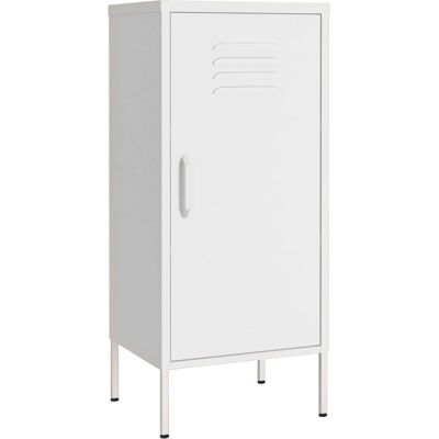 vidaXL Weißer Stahl-Sideboard - 2 Regale, Verstellbare Füße - Stauraum vidaXL Weißer Stahl-Sideboard - 2 Regale, Verstellbare Füße - Stauraum