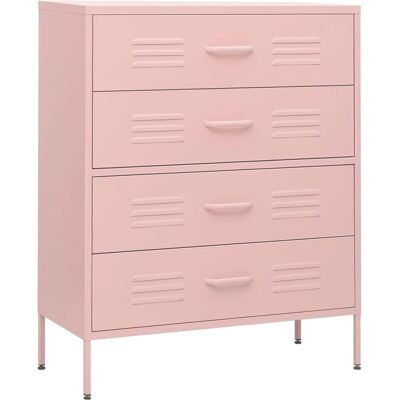 vidaXL Rosa Cómoda de Acero - Cajonera vidaXL Rosa Cómoda de Acero - Cajonera