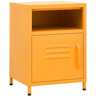 vidaXL 336218 Natbord Sennep Gul Stål Soveværelse Side Opbevaringsskab - Nightstand vidaXL 336218 Natbord Sennep Gul Stål Soveværelse Side Opbevaringsskab - Nightstand