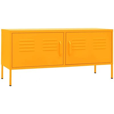 vidaXL Mustard Yellow Steel TV Cabinet - TV cabinet vidaXL Mustard Yellow Steel TV Cabinet - TV cabinet