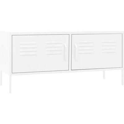 vidaXL 336233 Weißes Stahl TV-Schrank - TV Schrank vidaXL 336233 Weißes Stahl TV-Schrank - TV Schrank