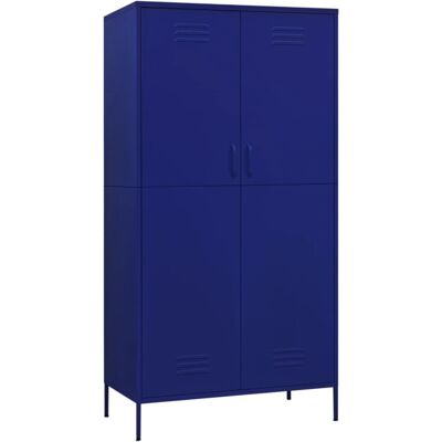 vidaXL dunkelblaues Stahlschrank - 90x50x180 cm - Kleiderschrank vidaXL dunkelblaues Stahlschrank - 90x50x180 cm - Kleiderschrank