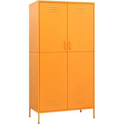 vidaXL Mosterd Gele Stalen Garderobe - 90x50x180 cm - Slaapkamermeubel vidaXL Mosterd Gele Stalen Garderobe - 90x50x180 cm - Slaapkamermeubel