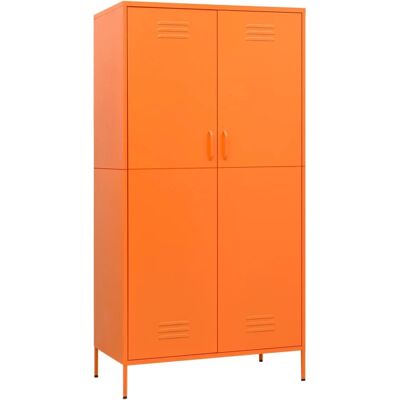 vidaXL Awo08487 Oranger Stahlkleiderschrank - Schlafzimmeraufbewahrung vidaXL Awo08487 Oranger Stahlkleiderschrank - Schlafzimmeraufbewahrung