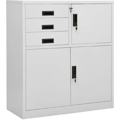 vidaXL Biuro szafka jasnoszara stalowy mebel szafka na dokumenty - Szafka biurowa vidaXL Biuro szafka jasnoszara stalowy mebel szafka na dokumenty - Szafka biurowa