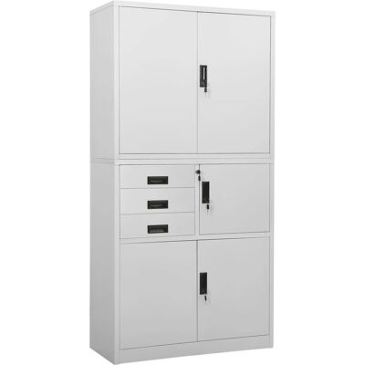 vidaXL Armoire de Bureau - Acier Gris Clair 90x40x180 cm Rangement de Fichiers - Publicité vidaXL Armoire de Bureau - Acier Gris Clair 90x40x180 cm Rangement de Fichiers - Publicité