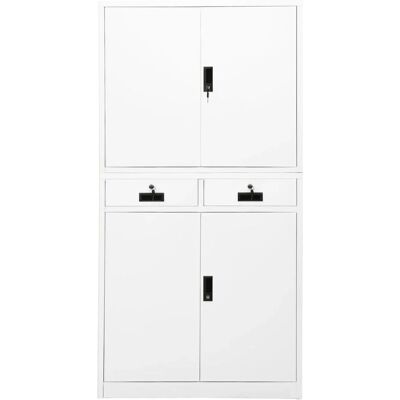 vidaXL Office Cabinet White - Steel - 90x40x180 cm vidaXL Office Cabinet White - Steel - 90x40x180 cm