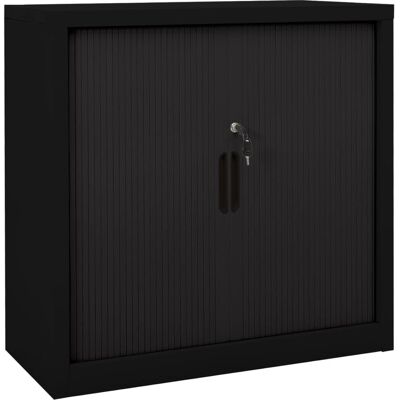 vidaXL Schwarzes Stahl Schiebetürschrank - Aufbewahrungsmöbel vidaXL Schwarzes Stahl Schiebetürschrank - Aufbewahrungsmöbel