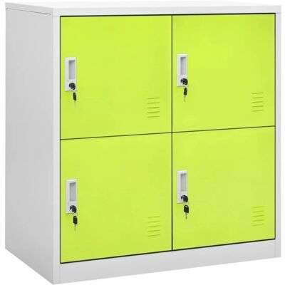 vidaXL Spindeschrank Hellgrau und Grün Stahl - Spindeschrank vidaXL Spindeschrank Hellgrau und Grün Stahl - Spindeschrank