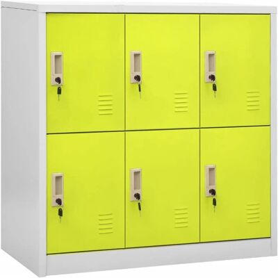 vidaXL Spindschrank Hellgrau und Grün Stahl Schulbüro Spindschrank - Spindschrank vidaXL Spindschrank Hellgrau und Grün Stahl Schulbüro Spindschrank - Spindschrank