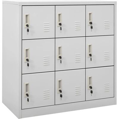 vidaXL Schließfachschrank Hellgrau 90x45x92,5 cm Stahl - Schließfachschrank vidaXL Schließfachschrank Hellgrau 90x45x92,5 cm Stahl - Schließfachschrank