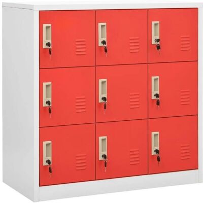 Armoire à casiers en acier gris clair et rouge vidaXL pour bureau et école - Publicité Armoire à casiers en acier gris clair et rouge vidaXL pour bureau et école - Publicité