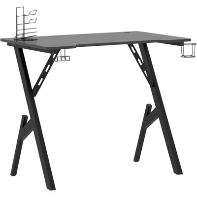 vidaXL Gaming-Schreibtisch mit Y-förmigen Beinen Schwarz - Gaming Tisch vidaXL Gaming-Schreibtisch mit Y-förmigen Beinen Schwarz - Gaming Tisch