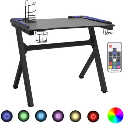 vidaXL Gaming Tisch LED Schwarz 110x60x75cm - Tisch vidaXL Gaming Tisch LED Schwarz 110x60x75cm - Tisch