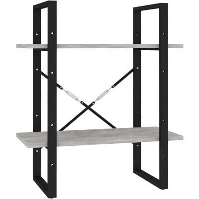 vidaXL 806431 Beton Grau 2-Etagen Bücherregal - Bücherregal vidaXL 806431 Beton Grau 2-Etagen Bücherregal - Bücherregal