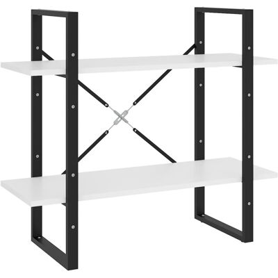 vidaXL 2-stöckiger Buchschrank Weiß - Bücherregal vidaXL 2-stöckiger Buchschrank Weiß - Bücherregal