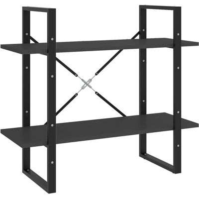 vidaXL 806449 Graues Holz 2-stöckiges Bücherregal - Bücherregal vidaXL 806449 Graues Holz 2-stöckiges Bücherregal - Bücherregal