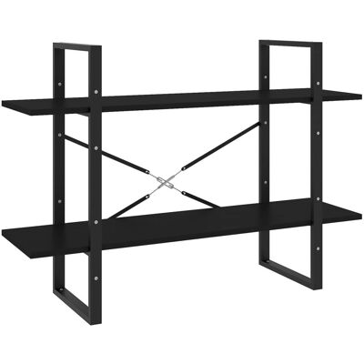 vidaXL Schwarzes 2-stöckiges Bücherregal - Bücherregal vidaXL Schwarzes 2-stöckiges Bücherregal - Bücherregal