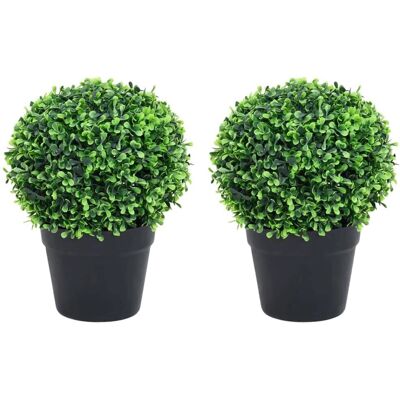 vidaXL Künstliche Buchsbäume 2 Stück kugelförmig 37 cm - Artificial Boxwoods vidaXL Künstliche Buchsbäume 2 Stück kugelförmig 37 cm - Artificial Boxwoods