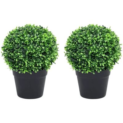vidaXL Artificial Boxwood Plants - 2 pcs Green 23.5x32cm - Artificial Plants vidaXL Artificial Boxwood Plants - 2 pcs Green 23.5x32cm - Artificial Plants