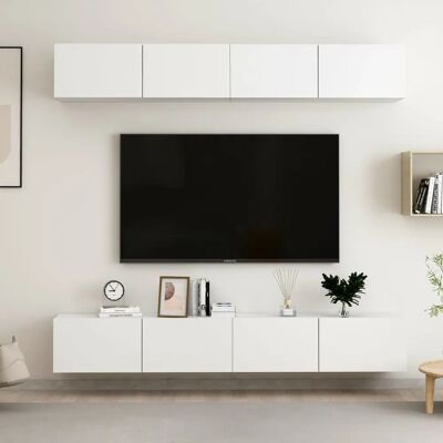 vidaXL 4x Hvide TV Skabe Vægmonteret Opbevaringsmøbel - TV Skab vidaXL 4x Hvide TV Skabe Vægmonteret Opbevaringsmøbel - TV Skab