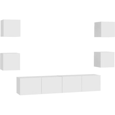 vidaXL TV Schrank Set 6 Stück Weiß - TV Schrank vidaXL TV Schrank Set 6 Stück Weiß - TV Schrank