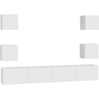 vidaXL TV Schrank Set 6-teilig Weiß Spanplatte - TV Schrank/Unterhaltungskonsole vidaXL TV Schrank Set 6-teilig Weiß Spanplatte - TV Schrank/Unterhaltungskonsole