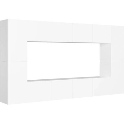 Ensemble de Meubles TV vidaXL 8 Pièces Blanc - Meuble TV - Publicité Ensemble de Meubles TV vidaXL 8 Pièces Blanc - Meuble TV - Publicité