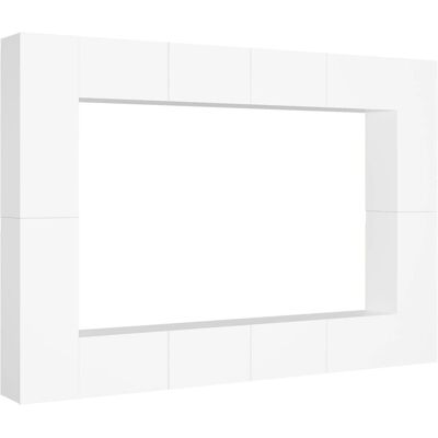 vidaXL 3078670 Valkoinen 8-osainen TV-kaappi - TV- huonekalut vidaXL 3078670 Valkoinen 8-osainen TV-kaappi - TV- huonekalut