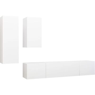 vidaXL 4-teiliges TV-Möbelset Weiß - TV Möbel vidaXL 4-teiliges TV-Möbelset Weiß - TV Möbel