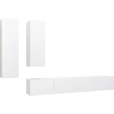vidaXL 3078733 Wandmontiertes Weißes TV-Möbel - TV Möbel-Set vidaXL 3078733 Wandmontiertes Weißes TV-Möbel - TV Möbel-Set