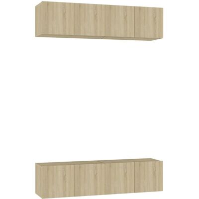 vidaXL 4 Pièces Meubles TV Chêne Sonoma - Publicité vidaXL 4 Pièces Meubles TV Chêne Sonoma - Publicité