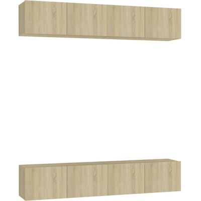 vidaXL TV-Schränke Sonoma Eiche 4 Stück Wandmontage - TV Möbel vidaXL TV-Schränke Sonoma Eiche 4 Stück Wandmontage - TV Möbel